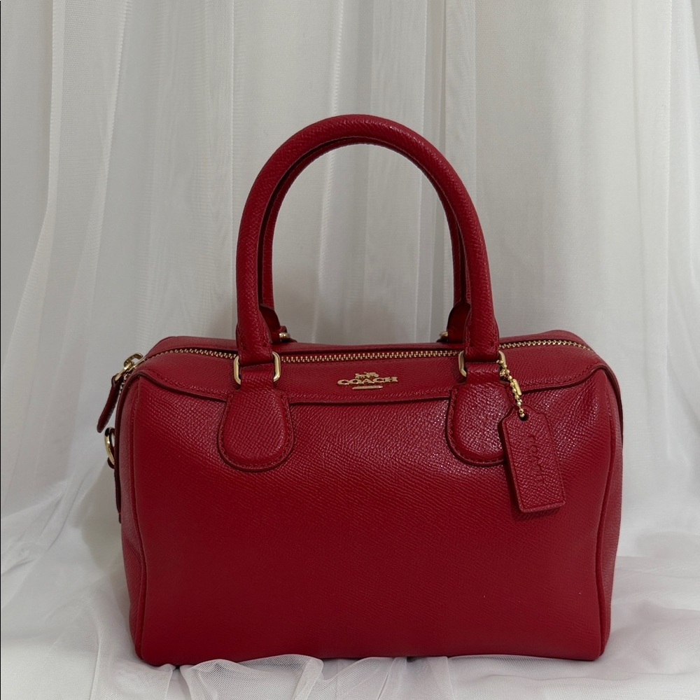 Coach Leather Satchel (Cherry red)